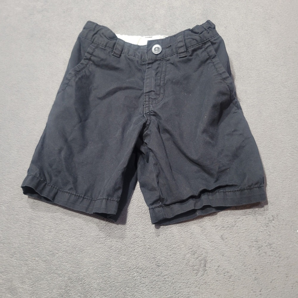 Cat &‎ Jack Chino Shorts Boys Size 5 Black Cotton Adjustable Waist Casual Basic